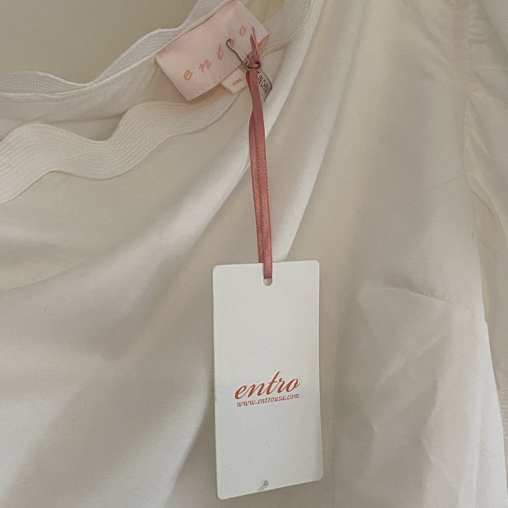 Entro White One Shoulder Ruffled Sundress - Picture 6 of 6